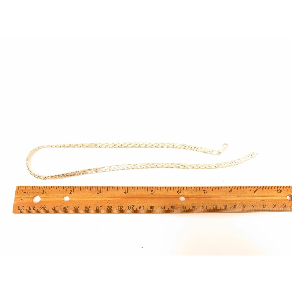 VTG Sterling Silver Chain Milgrain Accent Chain Necklace*925 MBC ITALY*27g*18" - Picture 3 of 3
